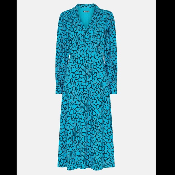 NWT Whistles Terrazzo Print Midi Dress Blue Size 16 - Picture 1 of 15